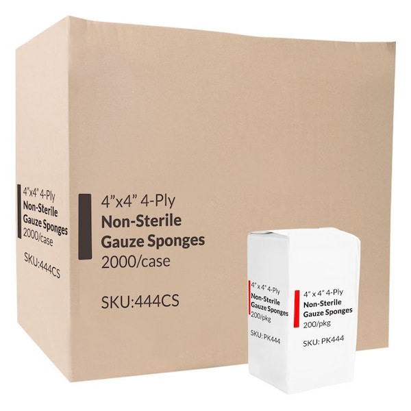 Oasis Non-Sterile Non-Woven Gauze Sponges, 4 in. x 4 in., 4-Ply, 2000PK 444CS - main